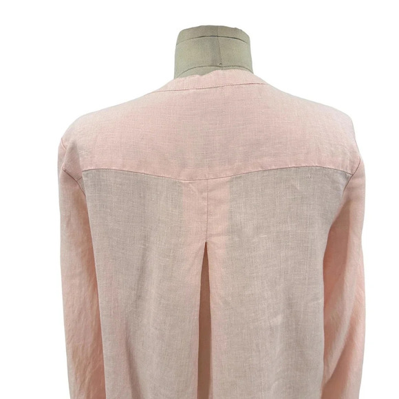 Sundance Warm Breeze Tunic Pintuck Top Pink Linen Petite Size Small PS - Picture 8 of 11